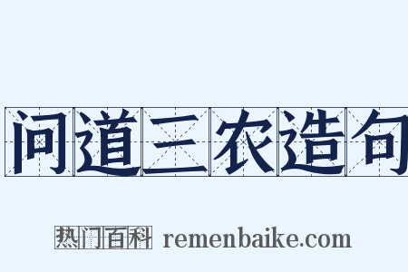 问道三农造句是什么意思的图片